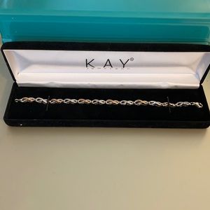 Gold plated bracelet w/diamond accents